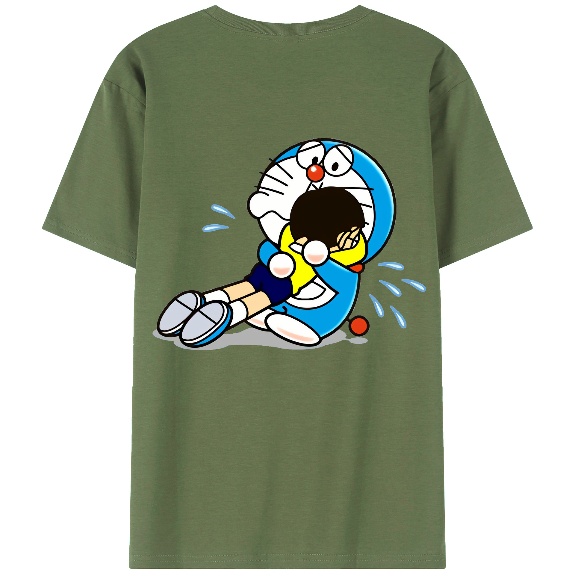 （画像用） ドラえもん Doraemon 綿100％ メンズ半袖Tシャツ（バックプリント） 通気性